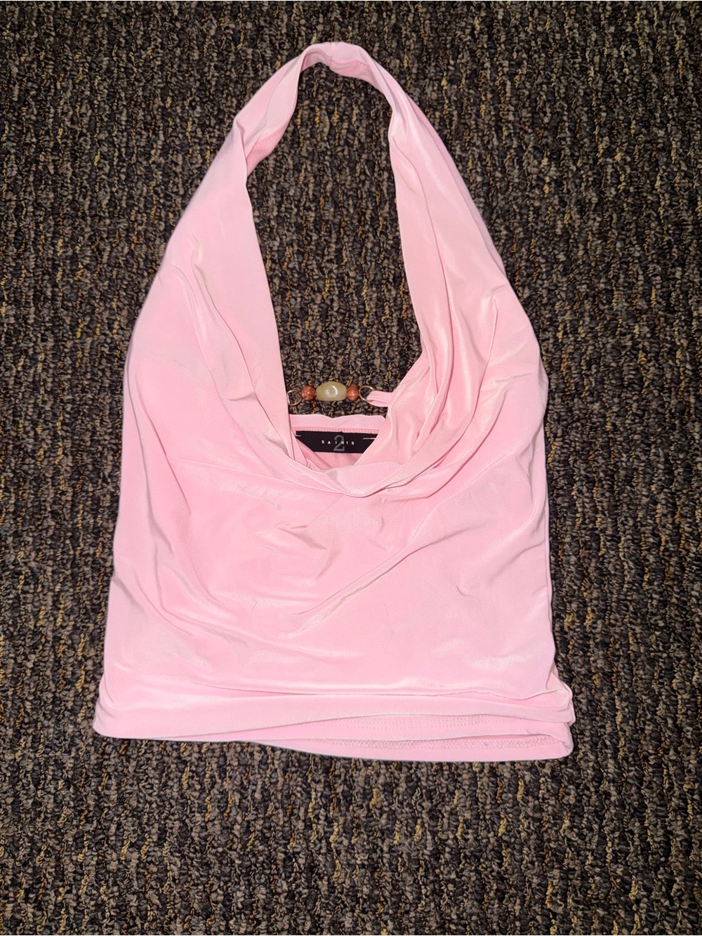 T.J.Maxx Light Pink Halter Cowl Neck Tank Top